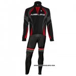 2020 Maillot Cyclisme Nalini Noir Gris Rouge Manches Longues et Cuissard