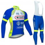 2021 Maillot Cyclisme Wanty-gobert Cycling Team Bleu Blanc Jaune Manches Longues et Cuissard