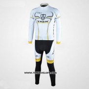 2009 Maillot Ciclismo Trek Noir et Blanc Manches Longues et Cuissard