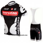 2010 Maillot Ciclismo Castelli Cervelo Blanc et Noir Manches Courtes et Cuissard