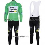 2011 Maillot Ciclismo Htc Highroad Vert et Blanc Manches Longues et Cuissard