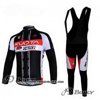 2011 Maillot Ciclismo Kuota Noir et Blanc Manches Longues et Cuissard