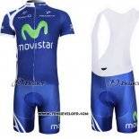 2011 Maillot Ciclismo Movistar Bleu Manches Courtes et Cuissard