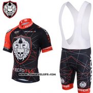 2013 Maillot Ciclismo Rock Racing Rouge et Noir Manches Courtes et Cuissard