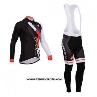 2014 Maillot Ciclismo Castelli Rouge et Noir Manches Longues et Cuissard