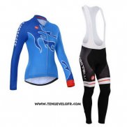 2014 Maillot Ciclismo Femme Castelli Azur Manches Longues et Cuissard