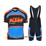 2015 Maillot Ciclismo KTM Bleu et Orange Manches Courtes et Cuissard