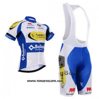 2015 Maillot Ciclismo Topsport Blanc et Azur Manches Courtes et Cuissard