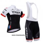 2015 Maillot Ciclismo Trek Factory Racing Factory Racing Blanc et Noir Manches Courtes et Cuissard