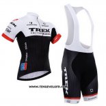 2015 Maillot Ciclismo Trek Factory Racing Factory Racing Blanc et Noir Manches Courtes et Cuissard