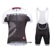 2016 Maillot Ciclismo Castelli Cervelo et Blanc et Gris Manches Courtes et Cuissard