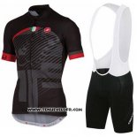 2016 Maillot Ciclismo Castelli Noir et Gris Manches Courtes et Cuissard