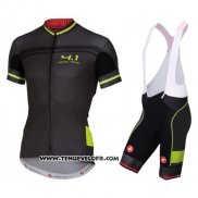 2016 Maillot Ciclismo Castelli Noir et Vert Manches Courtes et Cuissard