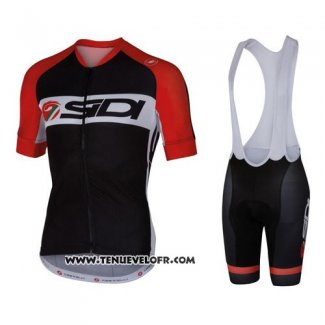 2016 Maillot Ciclismo Castelli SIDI Noir et Rouge Manches Courtes et Cuissard