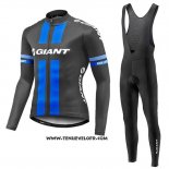 2016 Maillot Ciclismo Giant Noir et Bleu Manches Longues et Cuissard