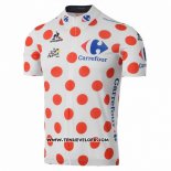 2016 Maillot Ciclismo Tour DE France Blanc et Rouge Manches Courtes et Cuissard