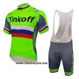 2016 Maillot Ciclismo UCI Mondo Champion Tinkoff Vert Manches Courtes et Cuissard