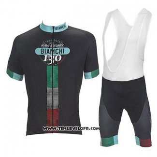 2017 Maillot Ciclismo Bianchi Noir Manches Courtes et Cuissard