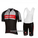 2017 Maillot Ciclismo Castelli Gris et Noir Manches Courtes et Cuissard