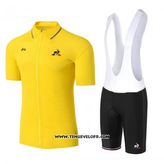 2017 Maillot Ciclismo Coq Sportif Tour DE France Jaune Manches Courtes et Cuissard