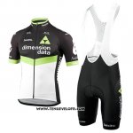 2017 Maillot Ciclismo Dimension Data Vert et Noir Manches Courtes et Cuissard