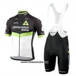 2017 Maillot Ciclismo Dimension Data Vert et Noir Manches Courtes et Cuissard