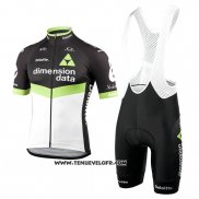 2017 Maillot Ciclismo Dimension Data Vert et Noir Manches Courtes et Cuissard