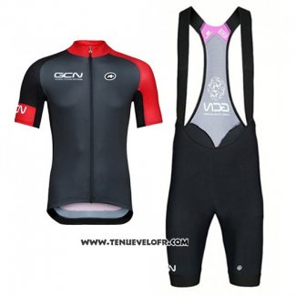 2017 Maillot Ciclismo GCN Noir et Rouge Manches Courtes et Cuissard