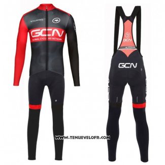 2017 Maillot Ciclismo GCN Noir et Rouge Manches Longues et Cuissard