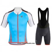 2017 Maillot Ciclismo Giordana Sahara Blanc et Azur Manches Courtes et Cuissard