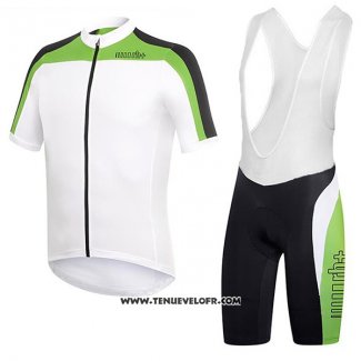 2017 Maillot Ciclismo RH+ Blanc et Vert Manches Courtes et Cuissard