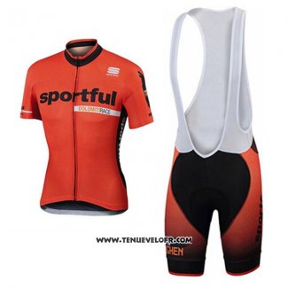 2017 Maillot Ciclismo Sportful Orange Manches Courtes et Cuissard