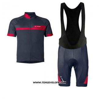 2017 Maillot Ciclismo Vaude Rouge et Noir Manches Courtes et Cuissard