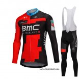 2018 Maillot Ciclismo BMC Rouge et Noir Manches Longues et Cuissard