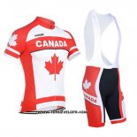 2018 Maillot Ciclismo Canada Orange et Blanc Manches Courtes et Cuissard