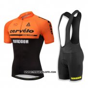 2018 Maillot Ciclismo Cervelo Orange et Noir Manches Courtes et Cuissard