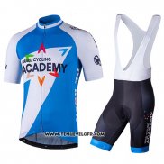 2018 Maillot Ciclismo Israel Cycling Academy Blanc et Bleu Manches Courtes et Cuissard