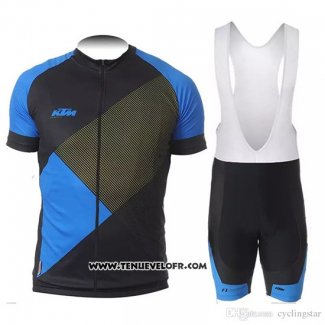 2018 Maillot Ciclismo KTM Noir Bleu Manches Courtes et Cuissard