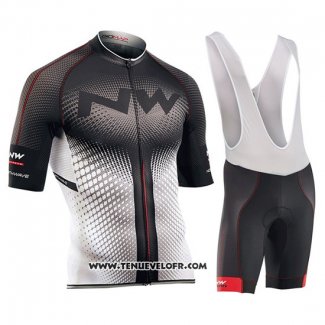 2018 Maillot Ciclismo Northwave Noir et Blanc Manches Courtes et Cuissard