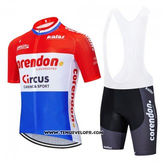 2019 Maillot Ciclismo Corendon Circus Rouge Blanc Bleu Manches Courtes et Cuissard