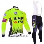 2019 Maillot Ciclismo Jumbo Visma Vert Noir Manches Longues et Cuissard