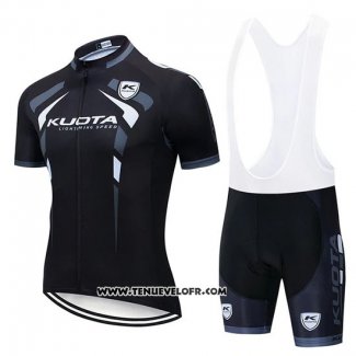 2019 Maillot Ciclismo Kuota Noir Blanc Manches Courtes et Cuissard