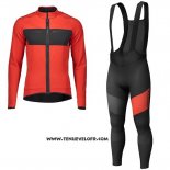 2019 Maillot Ciclismo Scott RC Ff Rouge Noir Manches Longues et Cuissard