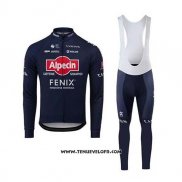 2020 Maillot Ciclismo Alpecin Fenix Bleu Rouge Manches Longues et Cuissard