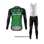 2020 Maillot Ciclismo Caja Rural Vert Noir Manches Longues et Cuissard