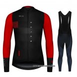 2020 Maillot Ciclismo NDLSS Noir Rouge Manches Longues et Cuissard