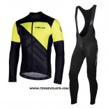 2020 Maillot Ciclismo Nalini Noir Jaune Manches Longues et Cuissard