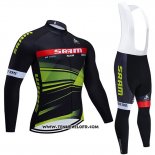 2020 Maillot Ciclismo Sram Noir Vert Manches Longues et Cuissard