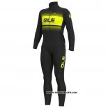 2020 Maillot Cyclisme ALE Jaune Noir Manches Longues et Cuissard(2)