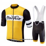 2020 Maillot Cyclisme Morvelo Noir Jaune Manches Courtes et Cuissard